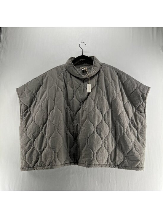 World Market Jackets & Blazers - World Market Quilted Fleece Cowl Neck Poncho Womens One Size Oversized Boxy Gray